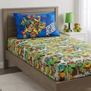 Teenage Mutant Ninja Turtle Fitted Sheet Twin Size + Pillow Case 2013 Bedding